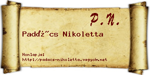 Padács Nikoletta névjegykártya